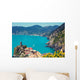 Rocky sea coast. Ligurian sea, view at Vernazza Village, Cinqe Terre, Italy Wall Mural