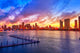 Miami Downtown Skyline Sunset Wall Decal