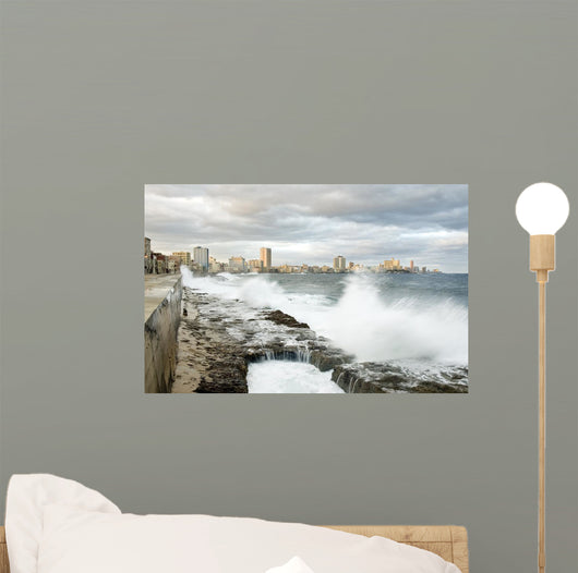 Waves in Malecon of Havana Wall Mural