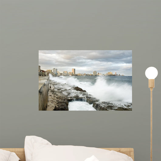 Waves in Malecon of Havana Wall Mural