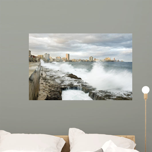 Waves in Malecon of Havana Wall Mural