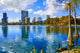 Orlando Skyline Fom Lake Wall Decal