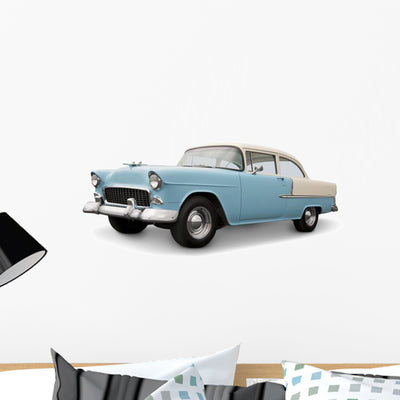 Classic 1955 American Car Wall Decal shown on a wall