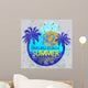 Summer Surf Typography T-shirt Wall Decal