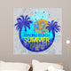 Summer Surf Typography T-shirt Wall Decal