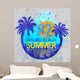 Summer Surf Typography T-shirt Wall Decal