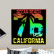California Typography T-shirt Graphics Wall Decal