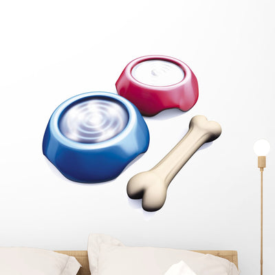 Ciotole01cane Wall Decal shown on a wall