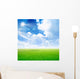 abstract scene green meadow under light sky Wall Mural