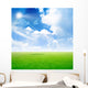 abstract scene green meadow under light sky Wall Mural