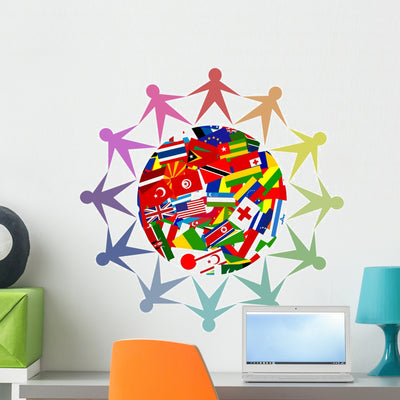 Diverse World Wall Decal shown on a wall