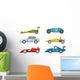 Race Retro Sport Car Wall Decal Sticker Set