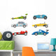Race Retro Sport Car Wall Decal Sticker Set