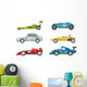 Race Retro Sport Car Wall Decal Sticker Set