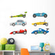 Race Retro Sport Car Wall Decal Sticker Set