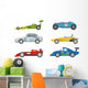 Race Retro Sport Car Wall Decal Sticker Set