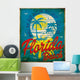 Tropical graphic with typography design florida beach surf club Wall Mural