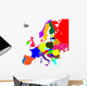 Colorful Europe Vector Map Wall Mural