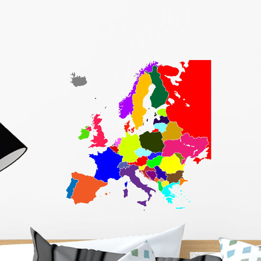Colorful Europe Vector Map Wall Mural