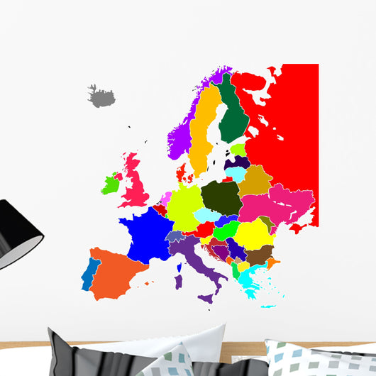 Colorful Europe Vector Map Wall Mural