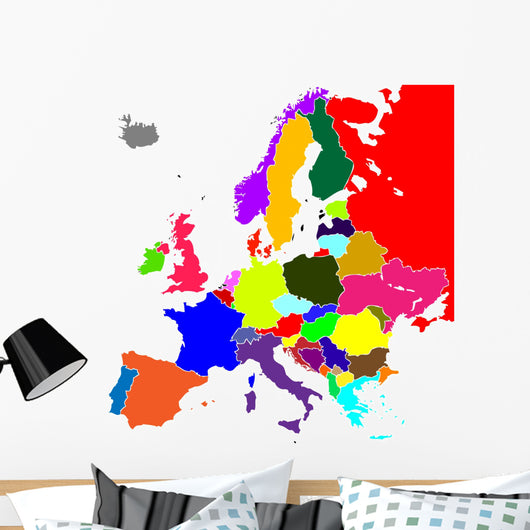 Colorful Europe Vector Map Wall Mural