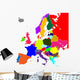 Colorful Europe Vector Map Wall Mural