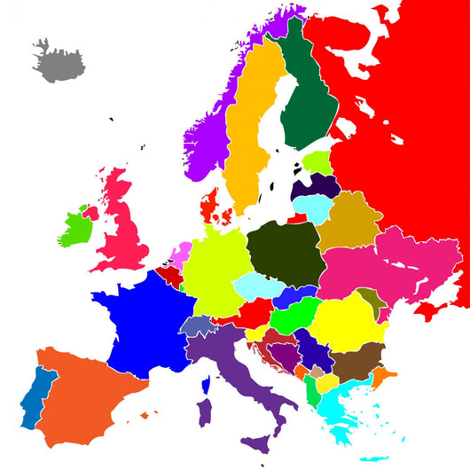 Colorful Europe vector map Wall Mural