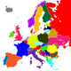 Colorful Europe vector map Wall Mural