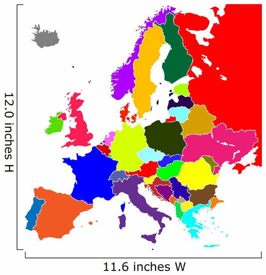 Colorful Europe Vector Map Wall Mural