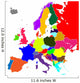 Colorful Europe Vector Map Wall Mural