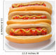 three classic hotdogs with mustard and ketchup on a plate Wall Mural