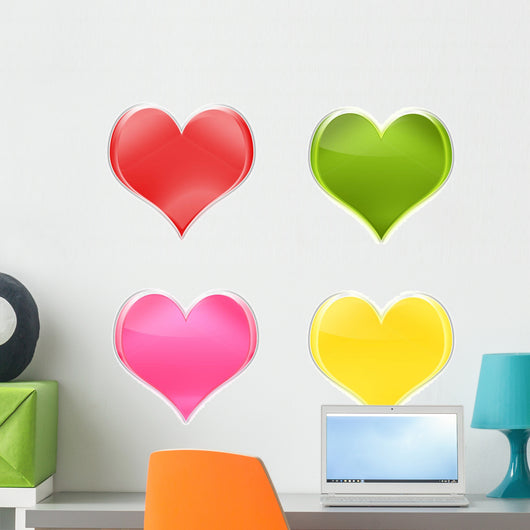 Assortment Hearts Colors Wall Decal