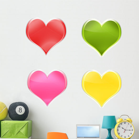 Assortment Hearts Colors Wall Decal