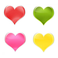 Assortment Hearts Colors Wall Decal
