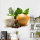 Aromatic herbs, onions, garlic and pepper Wall Decal