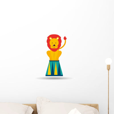 Circus Animal Lion Wall Decal shown on a wall