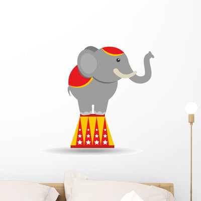 Circus Animal Elephant Wall Decal shown on a wall