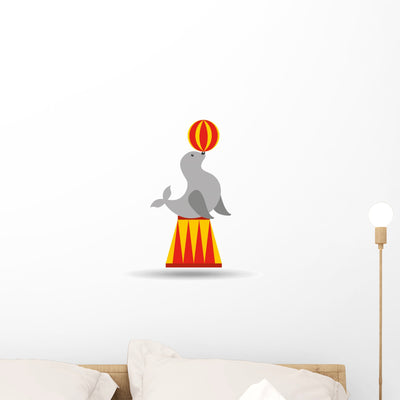 Circus Animal Seal Wall Decal shown on a wall