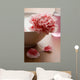 flower in white bowl and bottle of oil. spa and body care backgr Wall Mural