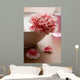 flower in white bowl and bottle of oil. spa and body care backgr Wall Mural