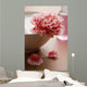flower in white bowl and bottle of oil. spa and body care backgr Wall Mural