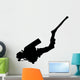The diver icon. Black icon on white background. Wall Decal