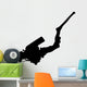 The diver icon. Black icon on white background. Wall Decal