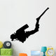 The diver icon. Black icon on white background. Wall Decal