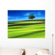 Green Field with Blue Wall Decal