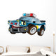 Cartoon Police Car Driving Wall Decal