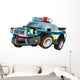 Cartoon Police Car Driving Wall Decal