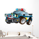 Cartoon Police Car Driving Wall Decal