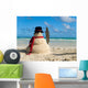 SNOWMAN ON BEACH Wall Mural