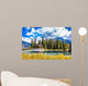 Bridge over Emerald Lake and camping Wall Mural